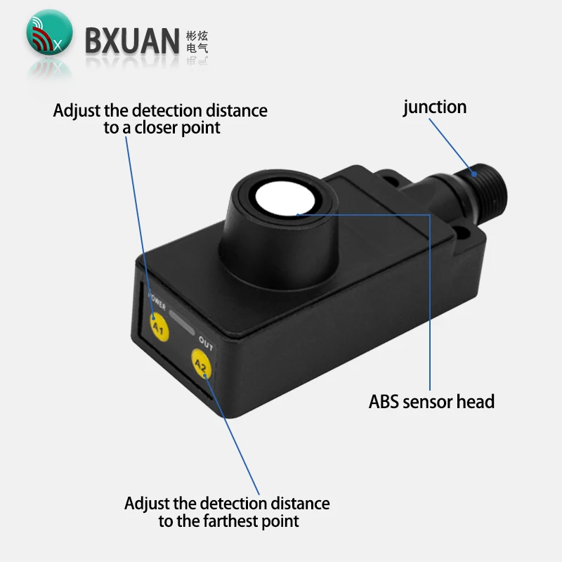 UNDK Series Ultrasonic Proximity Switch Sensor Analog 4-20mA/0-10V Material Level Detection Liquid Level Roll Diameter