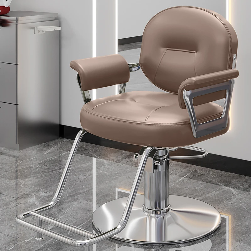 Nordic Luxury Barber Chairs Barbershop Professional Perm Ergonomic Barber Chairs Swivel High-end Salon Furniture Cadeira FYBC