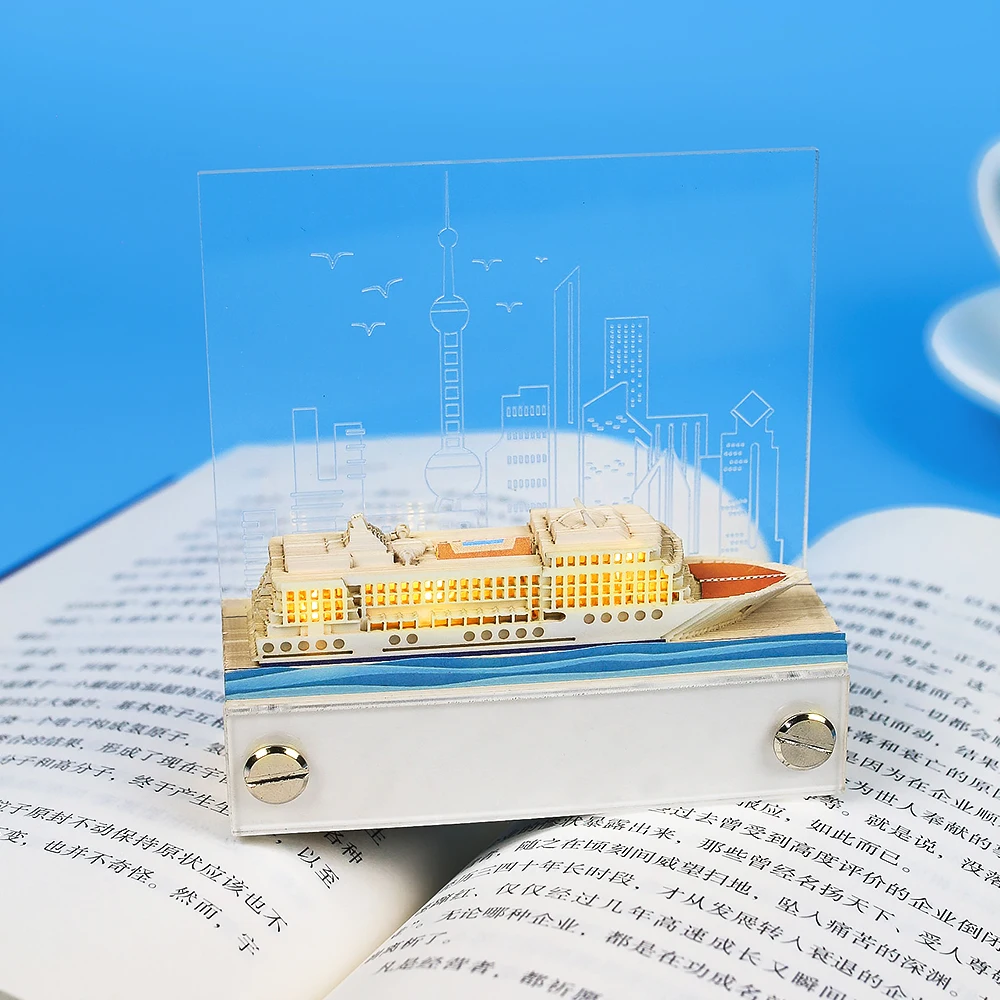 Omoshiroi Block Cruise Ship Tank Airplane Car Model 3D Memo Pad Bookmark Custom Christmas Birthday Gift For Boys