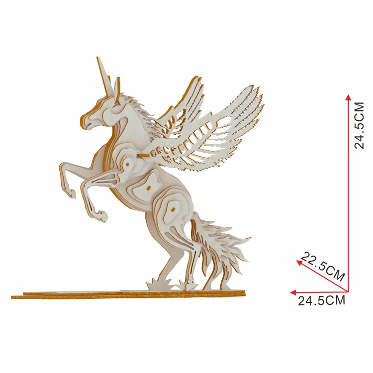 Kinder 3d Holz Puzzle Spielzeug Einhorn 3d Spiel Puzzle Handgemachte Kreative kinder Spielzeug Diy Geschenke p117