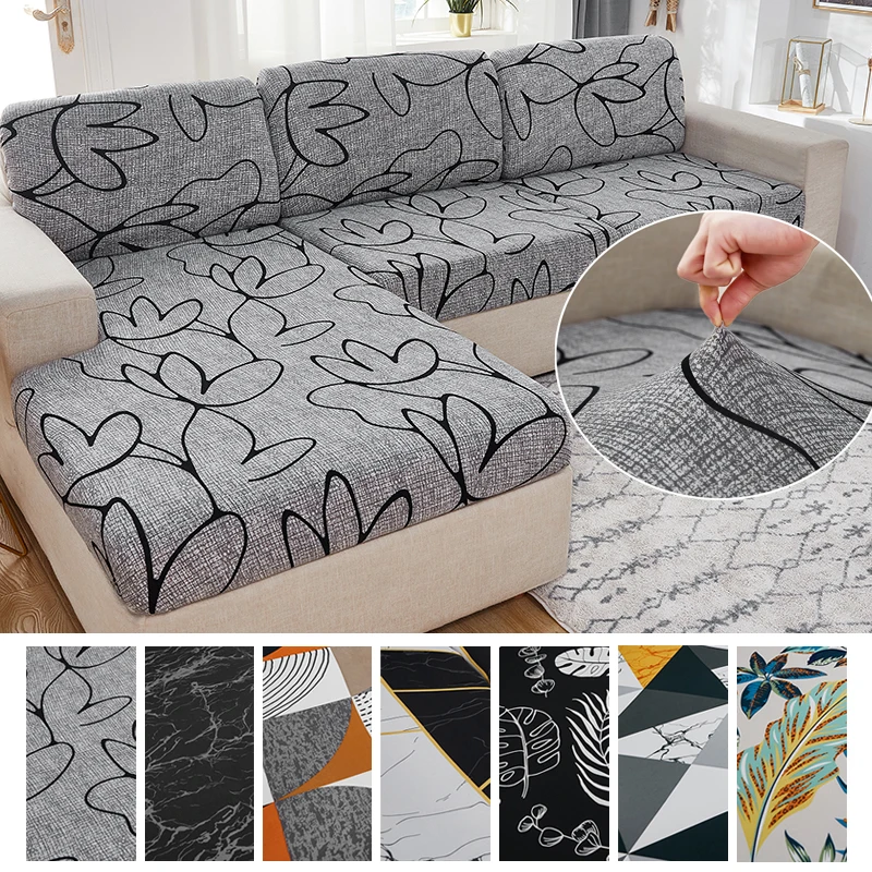 

Printed Sofa Seat Cushion Cover Elastic Pets Kids Living Room Floral Stretch Washable Removable Slipcover Furniture Protector