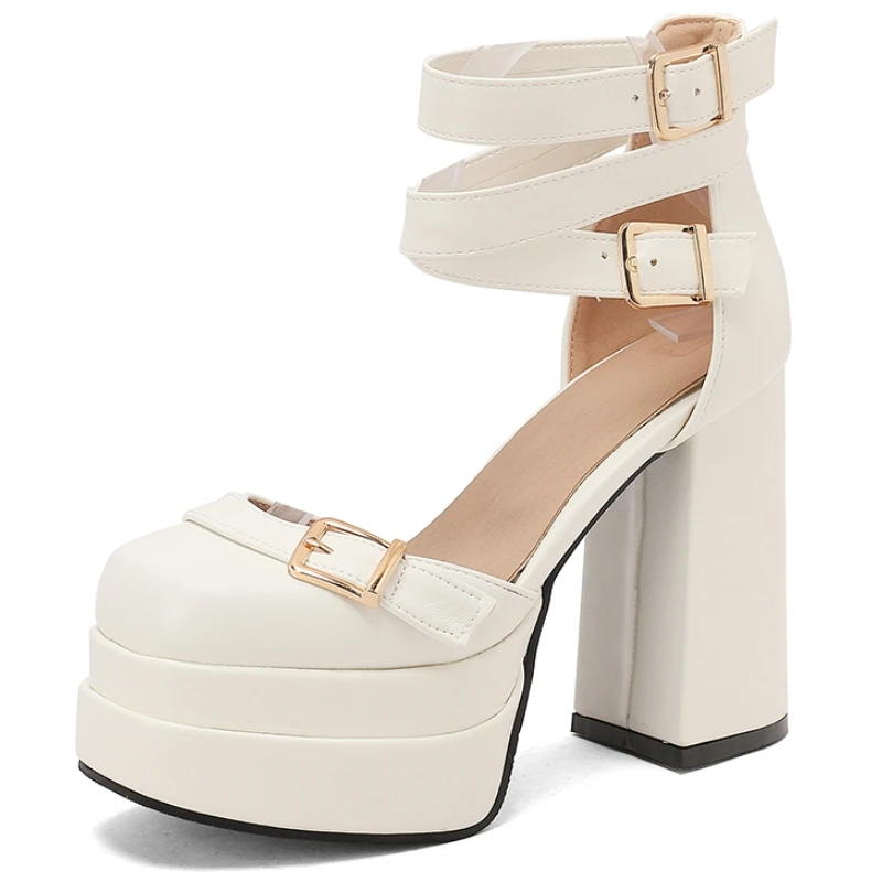 Zapatos de Tacón Alto Sensuales para Mujer, Sandalias de Plataforma Verano 2026, Talla Grande 50, Punta Cerrada, Negro, Blanco, Rojo, Zapatos de Baile y Boda para Dama