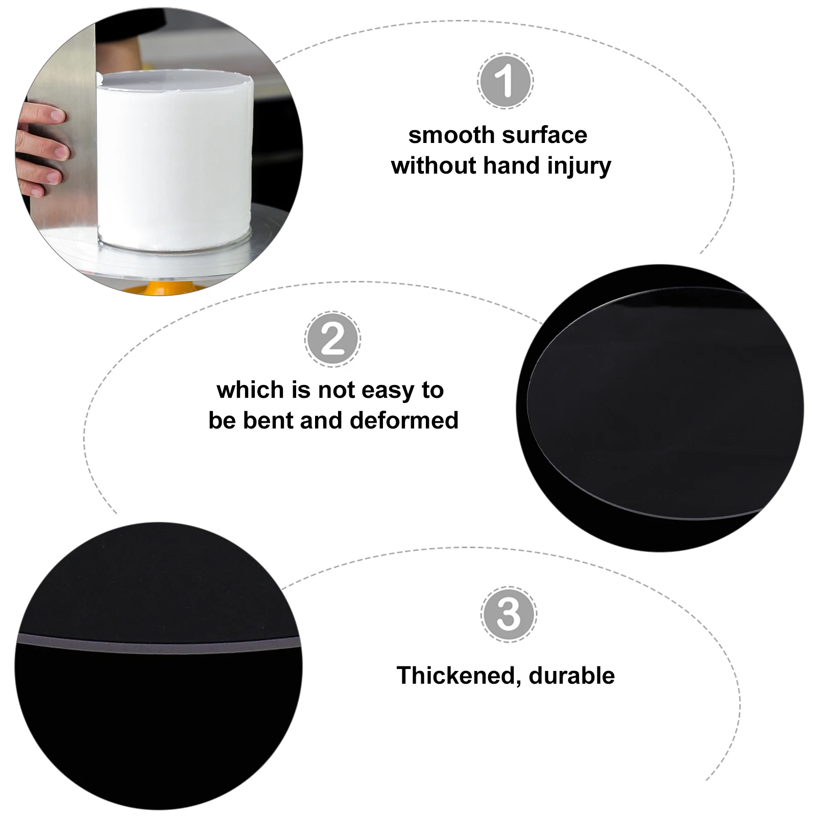 

1pc Cake Scraper Kitchen Tool Transparent Acrylic Baking Scraper Home Trowel For Cake Making Gift Lovers