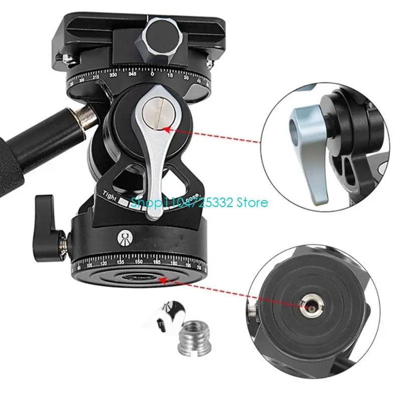 P5EA MINI TRUPOD FILID PAN HEAD مع لوحة إطلاق ARCA السريعة ومقبض 137 مم لكاميرات الفيديو