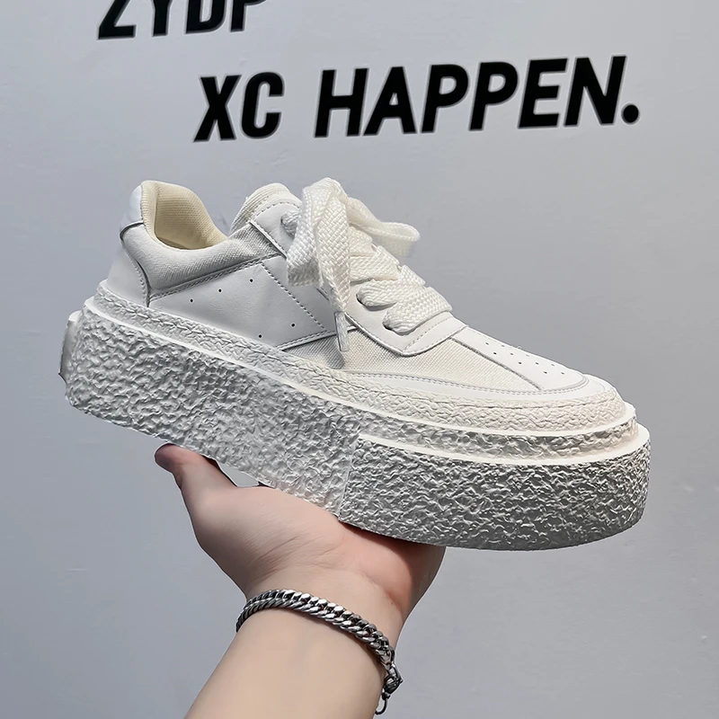 

Универсальная мужская повседневная обувь, Новое поступление, мужская вулканизированная обувь, мужская прогулочная обувь на толстой подошве, кожаные модные модельные туфли, мужские туфли