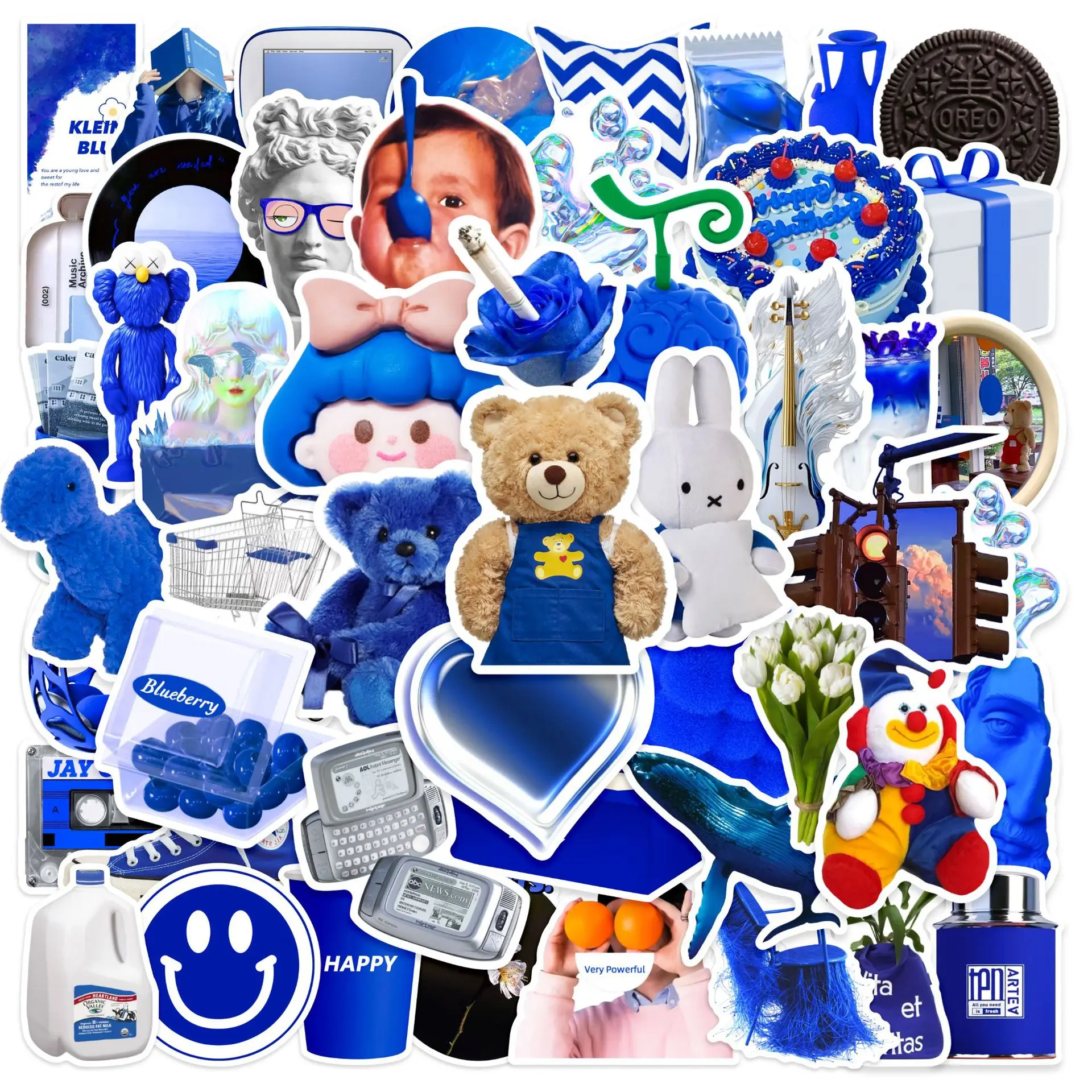 50pcs Pink Ink Ornamen Stickers Black Powder Small Fresh Mobile Phone Case, DIY Glue Dropping Waterproof Motorcycle Car Stickers