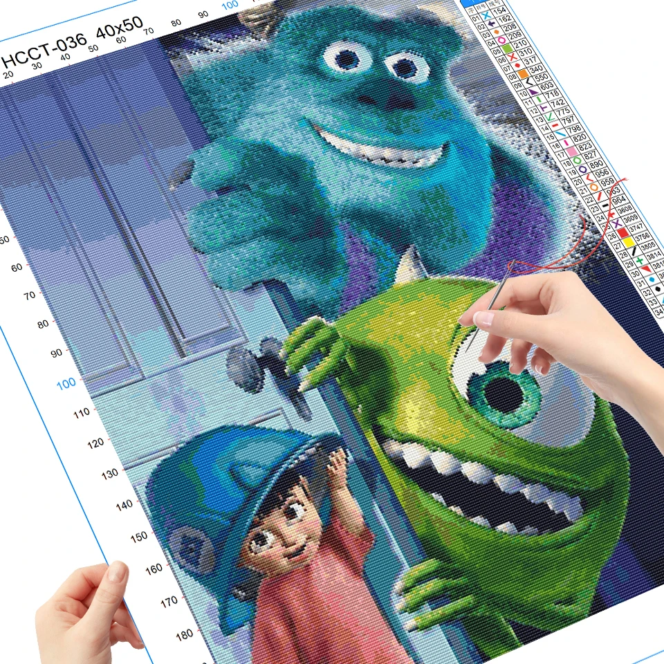 Disney Counted Cross Stitch Kits Monsters, Inc New Arrivals Embroidery Fabric Cartoon 14ct Handmade Child Hobby