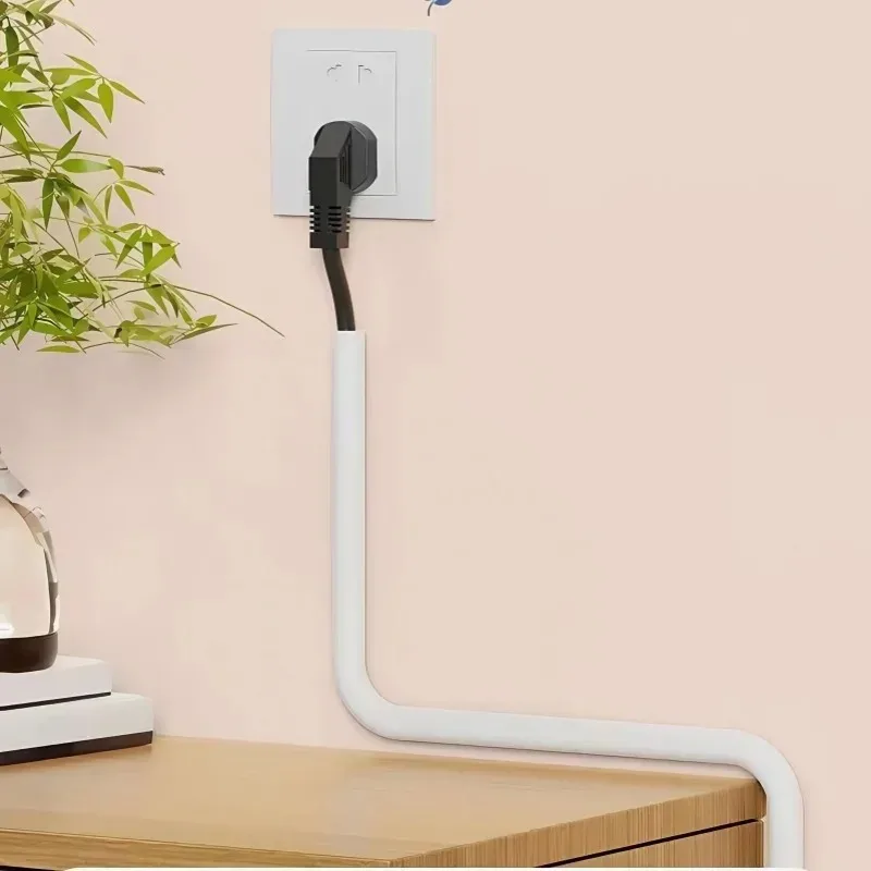 1PC 2m/78.74inch Flexible floor cable cover rubber cord Self-Adhesive wall cord hider internet Wire Duct Duct Slot Cable Manage
