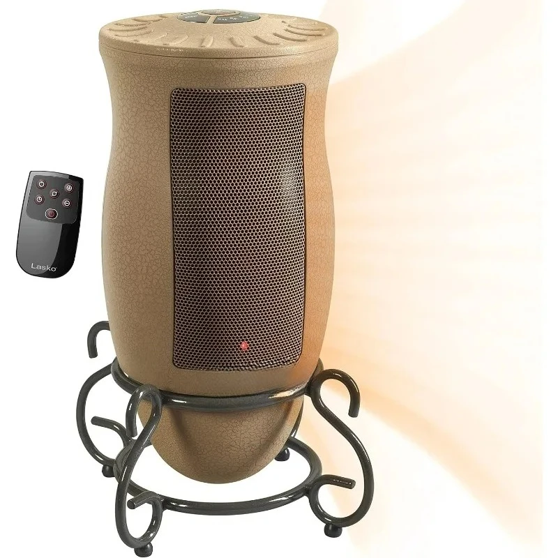Designer Series Ceramic Space Heater-Features Oscillation, Remote, and Built-in Timer