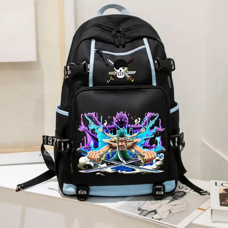 New Nautical Thief King Schoolbag Male Sauron Luffy Backpack Trend Junior High School Student Backpack Fashion Accessories