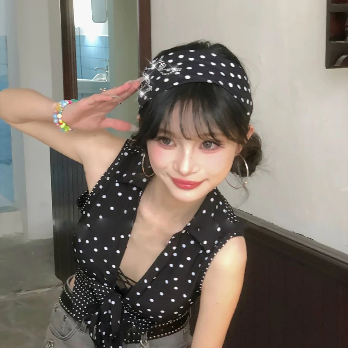 Ladies Polka Dot Hot Diamond H - Bandana Cotton 评论和价格