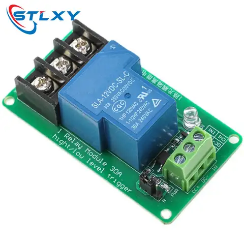 ONE 1 channel relay module 30A with optocoupler isolation 5V 12V 24V supports high and low Triger trigger
