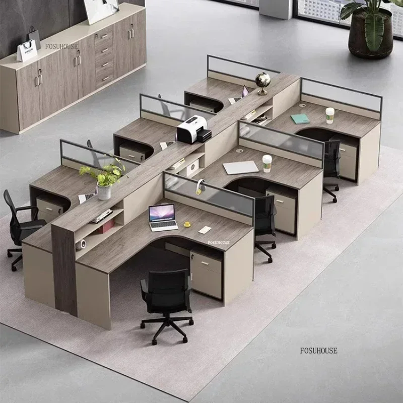 Multifunctional Boss Computer Desks Commercial Furniture Nordic Simple Staff Office Desks Creative Staff Office Desk Workbench A