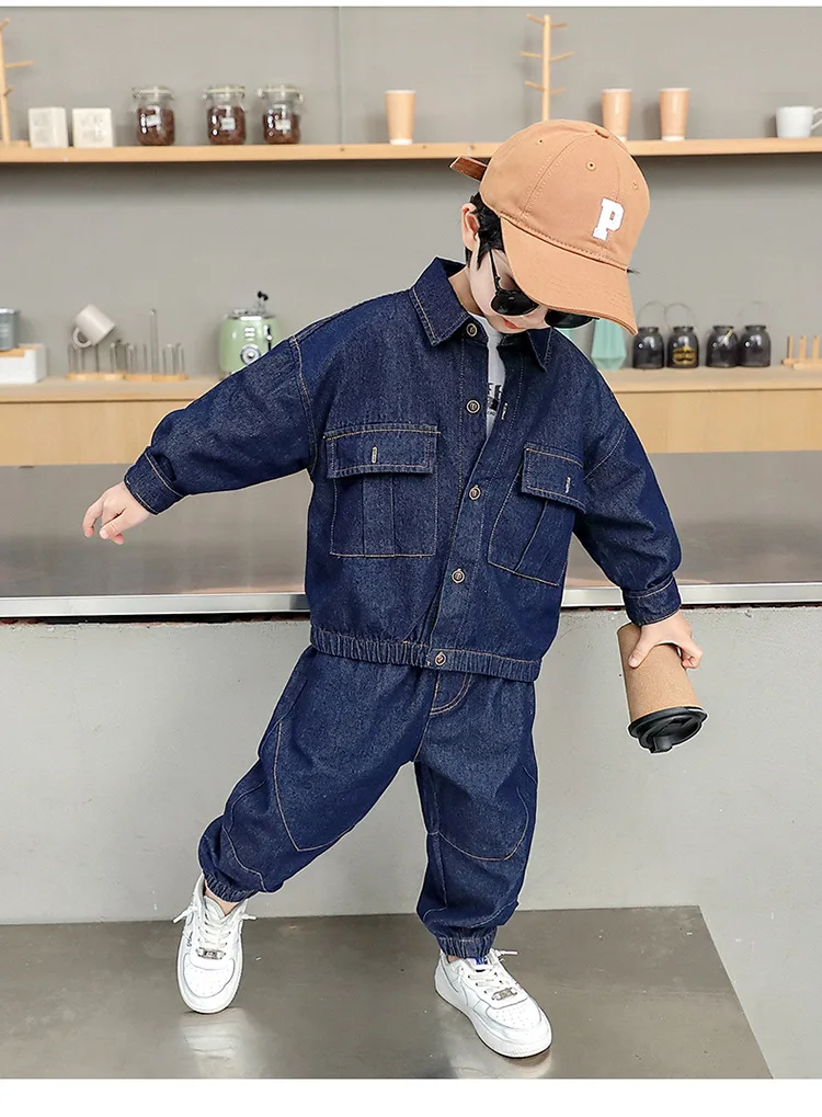男の子用ブティックウェアセット,デニムジャケットとパンツ,男の子用スーツ,女の子用スーツ,2〜10歳のファッション,春,秋