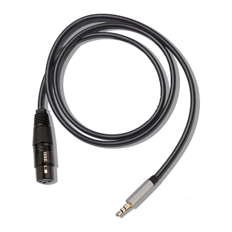 XLR kabel mikrofon Audio 3.5mm, kabel Audio Analog seimbang XLR Female ke AUX 3.5mm Jack untuk penguat Speaker ponsel komputer