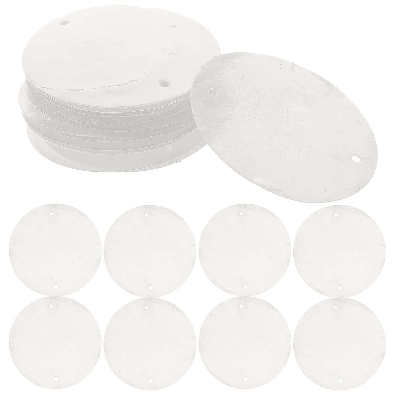

100pcs White 5cm Double Hole Round Shell Slices DIY Craft Accessories Natural Flat Pendant Discs for Jewelry Making Decorations