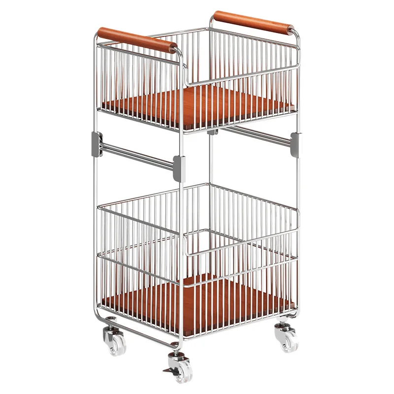 

LTT medieval laundry basket cart storage basket bathroom rack mobile layered laundry basket