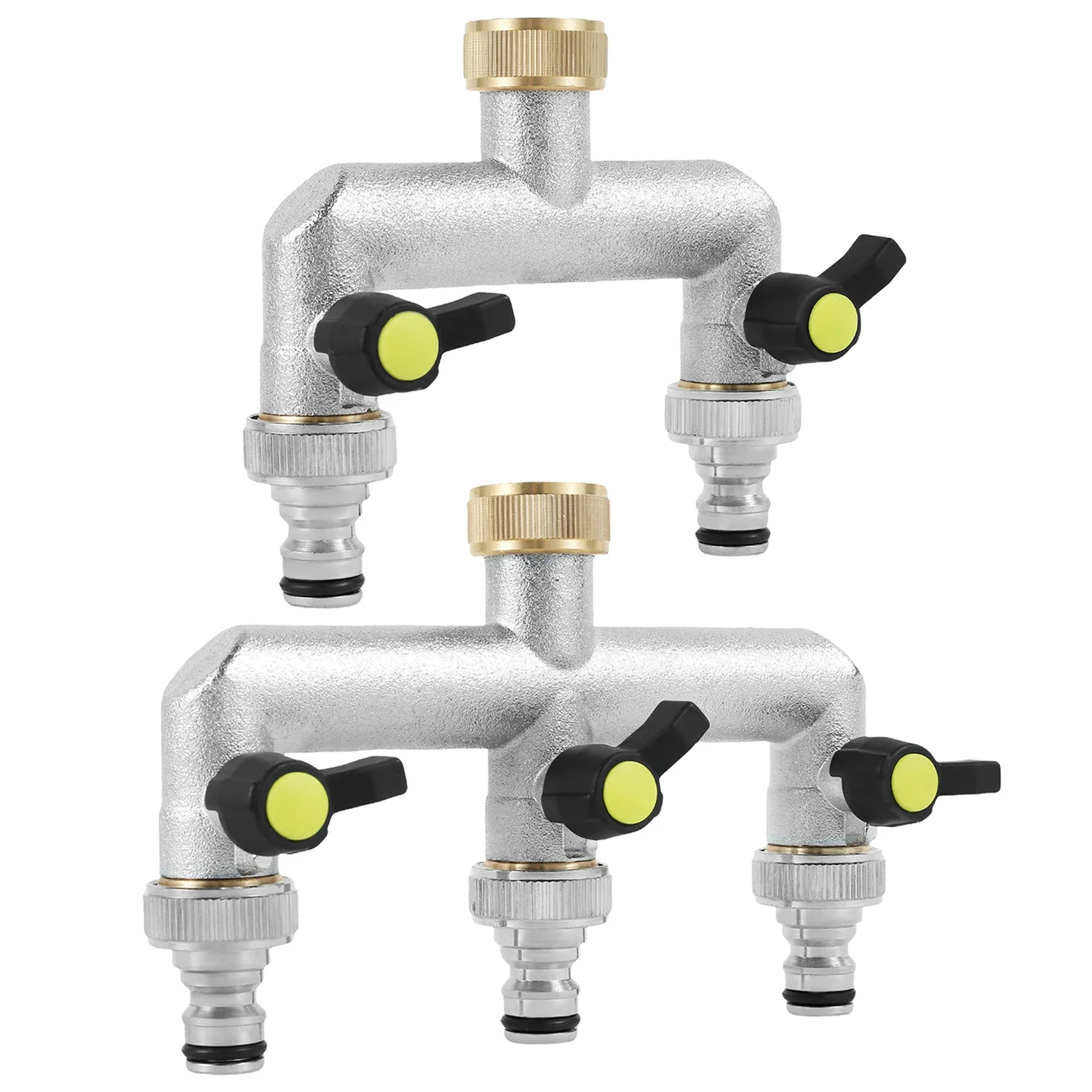 

2/3 Way Garden Hose Splitter Solid Brass Hose T Splitter Hose Tap Splitter Connection with Individual On/Off Valve for Outdoor