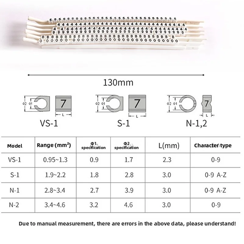 Cable Markers C-Type Marker Number Tag Label For 0.9-4mm Wire Marker 0-9 to A-Z Tag Label Snap Type Number Tube Fiber Optic
