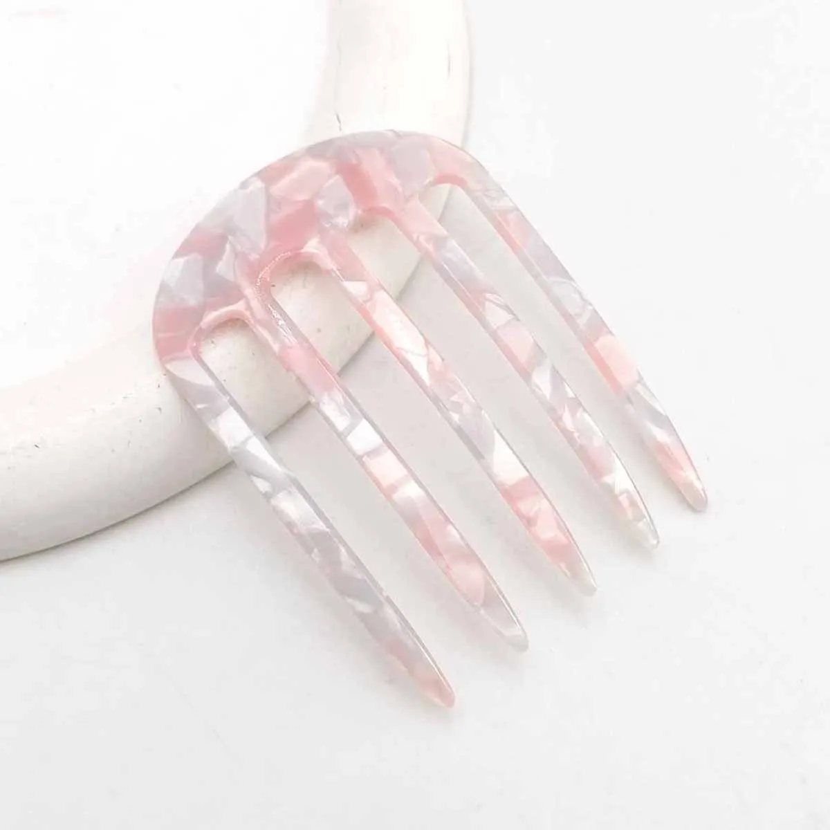 1/3 Stück Essigsäure-Haargabeln mit fünf Zähnen, U-förmige Haarkämme, Dutt-Haarnadeln für Damen und Mädchen, Haaraccessoires – Detail 7
