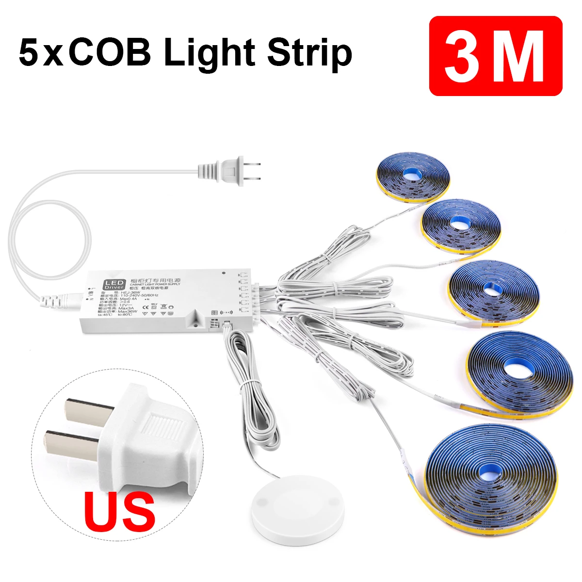 Smart Doordringbare Hout COB LED Strip Touch Sensor Licht 320 Leds/m Warm/Neutraal Wit Parallelle Verlichting Keuken achtergrondverlichting Verlichting