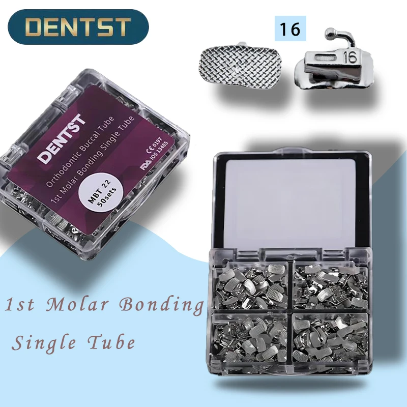 Dentst 50Sets/200pcs ental Orthodontic 1st 2nd Molar Non-Convertible ondable Buccal Tubes 0.022 Roth MBT Mesh Base