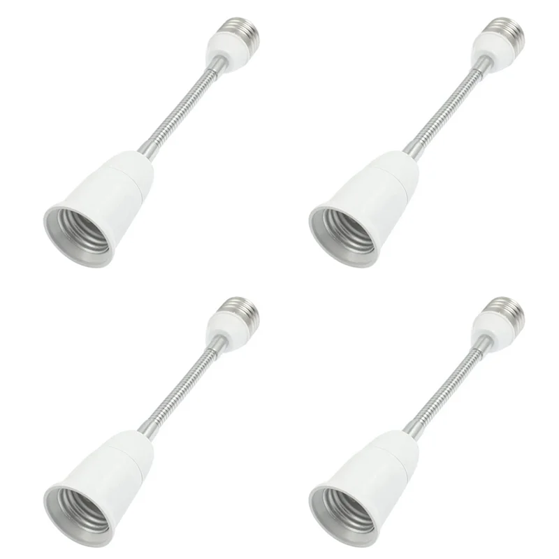 

B03C-4Pcs 19Cm Long Flexible Goose Neck E27 To E27 LED Light Bulb Extension Adapter