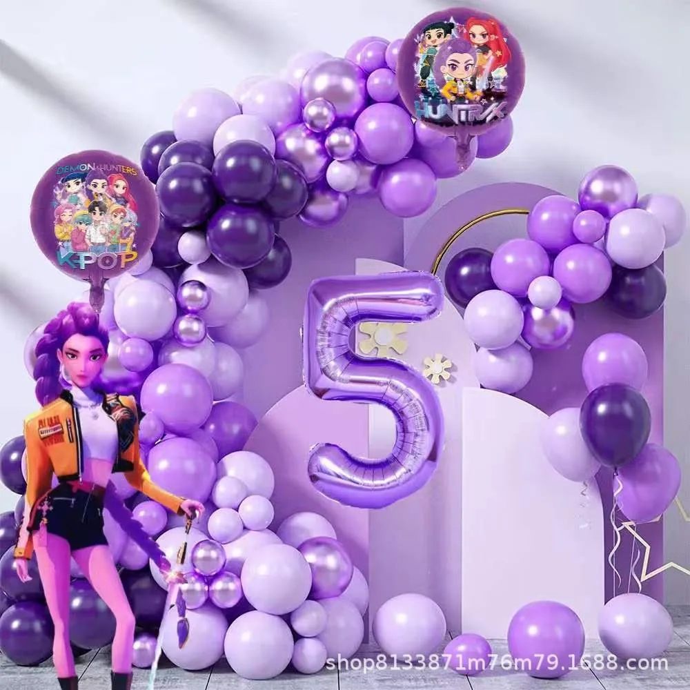 Decoraciones para Fiesta de Cumpleaños de Ídolos de Anime, Kit de Globos de Aluminio con Temática de Estrellas de Kpop, Suministros para Fiesta Musical de Cantantes Virtuales para Adolescentes