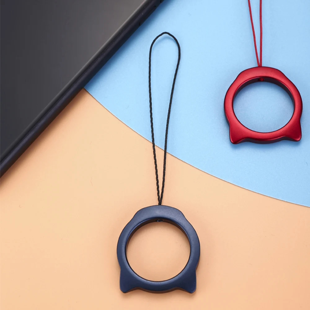 Super Light Aluminum Alloy Cute Finger Ring Phone Lanyards Strap Keychain Lanyard for Keys