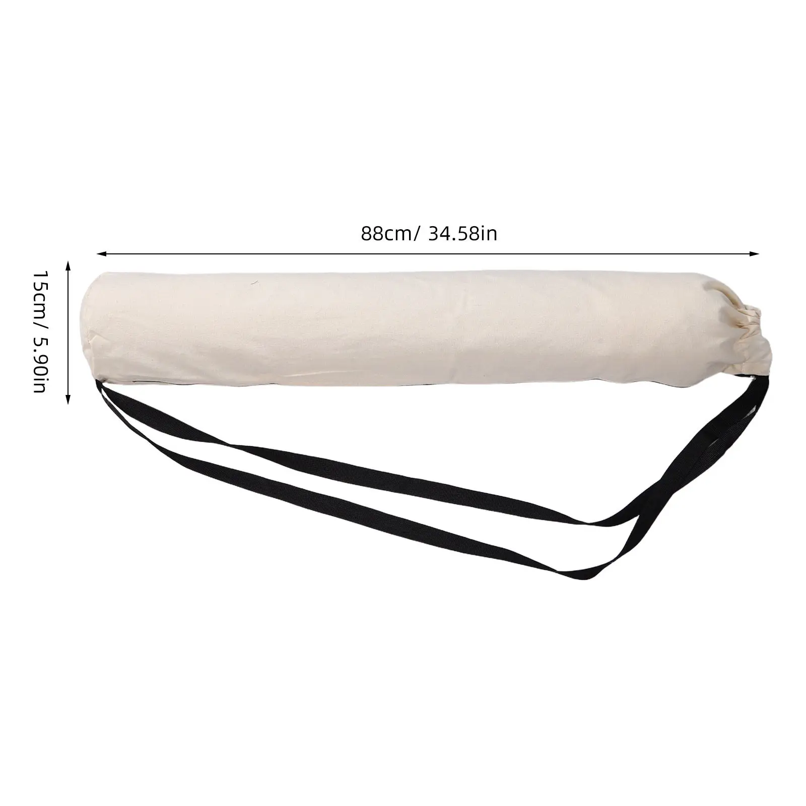 Yoga Mat Holder Bag Large Capacity Cylindrical Drawstring Yoga Tote Beige Fitness Gear Organizer for Mats Bolsters Studio Gym