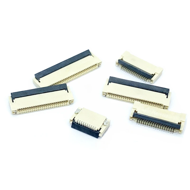 Fpc Ffc Connector Socket Pitch 0.5Mm Back Flip Front Insert Horizontale Socket 4/6/8/10/12/14/16/18/20/22/24/30/36/40/50/60 Pin