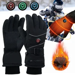 DC Rechargeable Winter Ski Gloves Heated Gloves Windproof Heated Gloves Touch Screen for Cycling Running Driving Hiking Walking