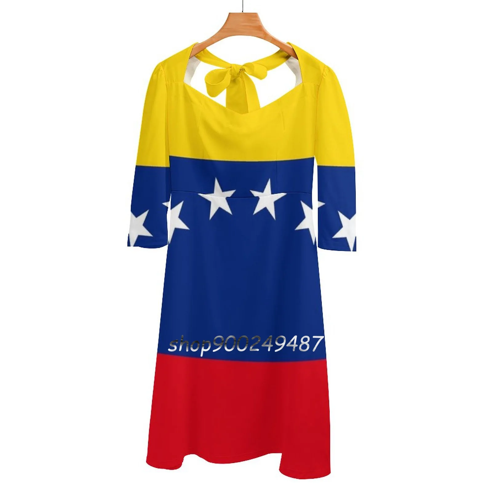 Flag Of Venezuela Evening Party Dresses Midi Sexy Dress Female Sweet One Piece Dress Korean Flag Of Venezuela Venezuela