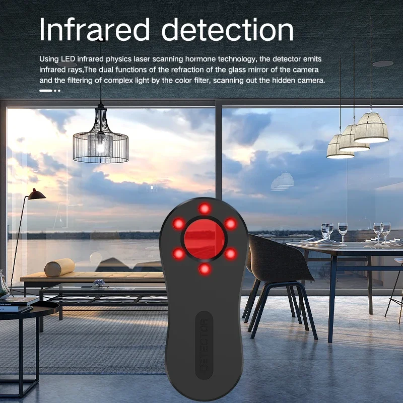 Detector de cámara portátil antirrobo, dispositivo de alarma de Protección de Privacidad, sonda infrarroja inteligente para viajes al aire libre, alquiler de Hotel