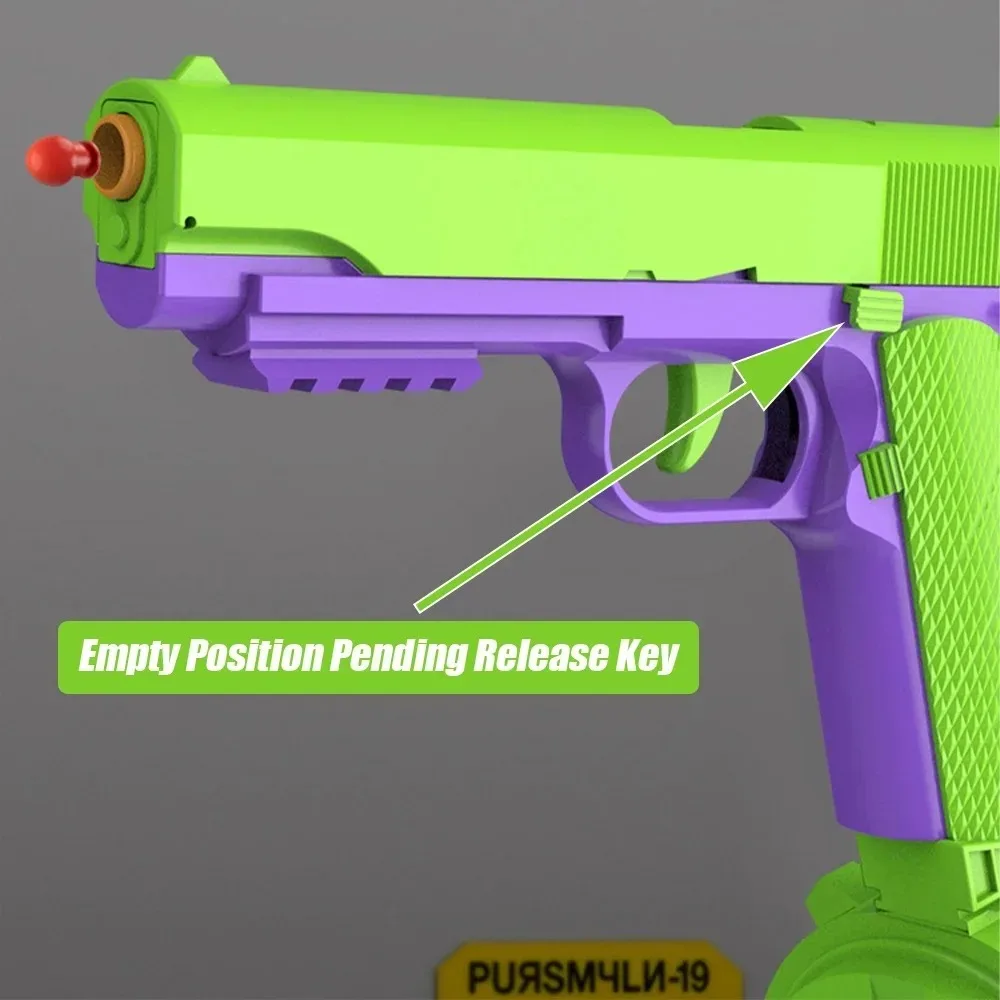 M1911 Carrot Children's Toy Gun F8 Automatic Shell Throwing Continuous Pistol Boy Toy Gun Soft Bullet   5.0   1 R