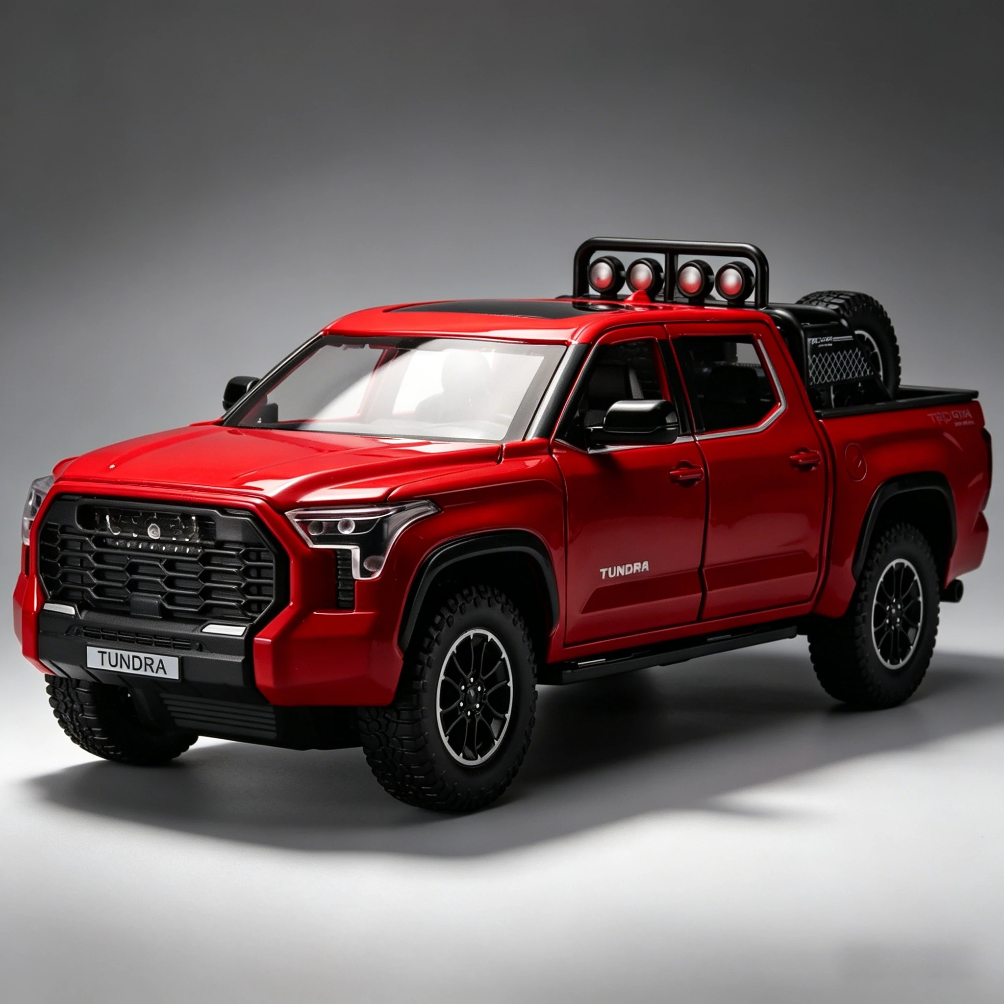 

Масштабная модель пикапа Tundra 1:24, литая металлическая внедорожная машинка со звуком и светом, коллекционная, детская игрушка, подарок