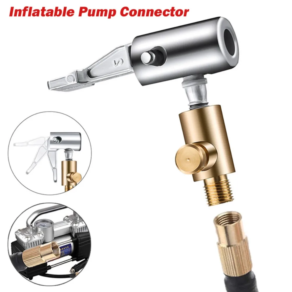 Inflatable Pump Connector for Car Tire Air Chuck Compressor Can Be Deflated Valve Adapter Tire Inflator Chuck for Hose Repair