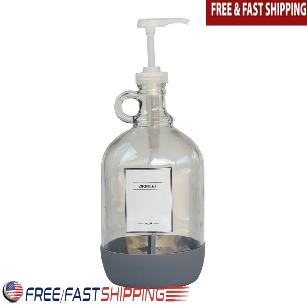 

Eco-Friendly Glass Laundry Detergent Dispenser 64oz Durable Reusable Versatile Gift Laundry Room Organization