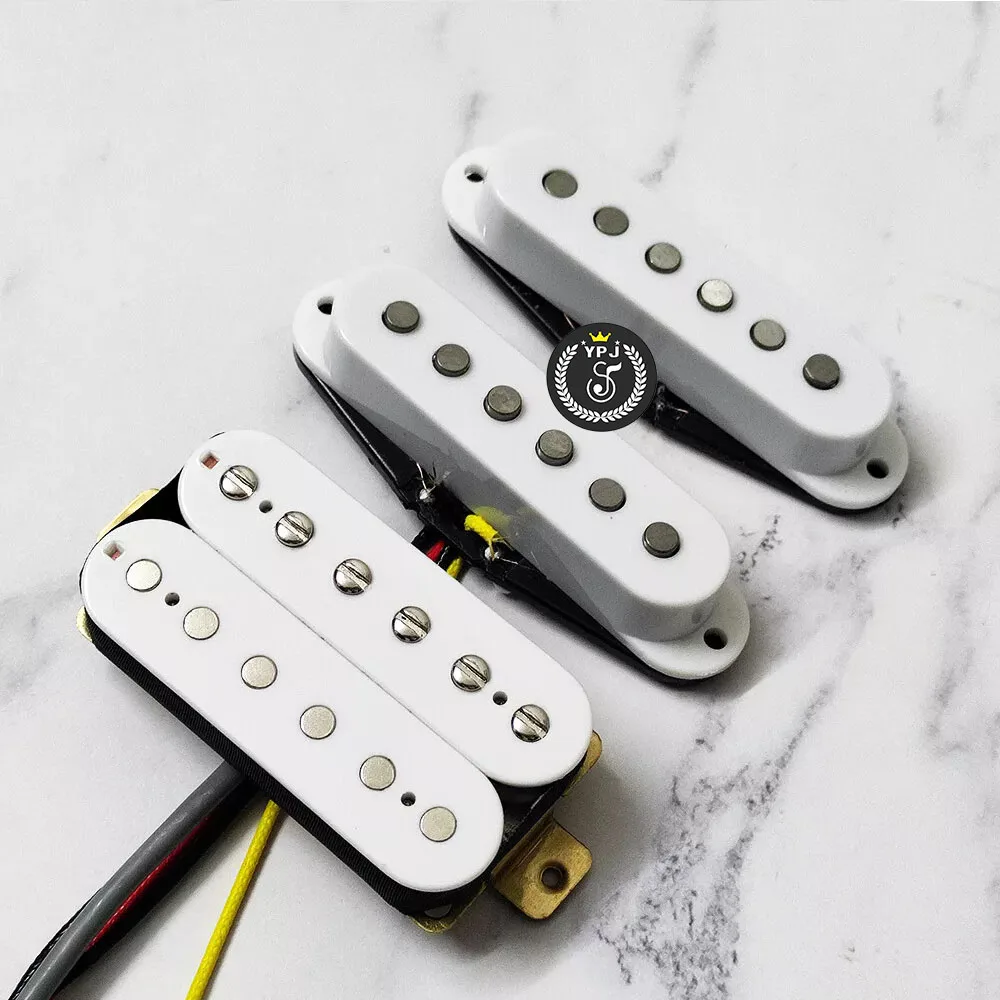 3 Pcs White Fit for Fende ST SSH Electric Guitar Pickup Alnico 5 V Magnet Guitars Pickups SET Neck and Middle and Bridge Parts