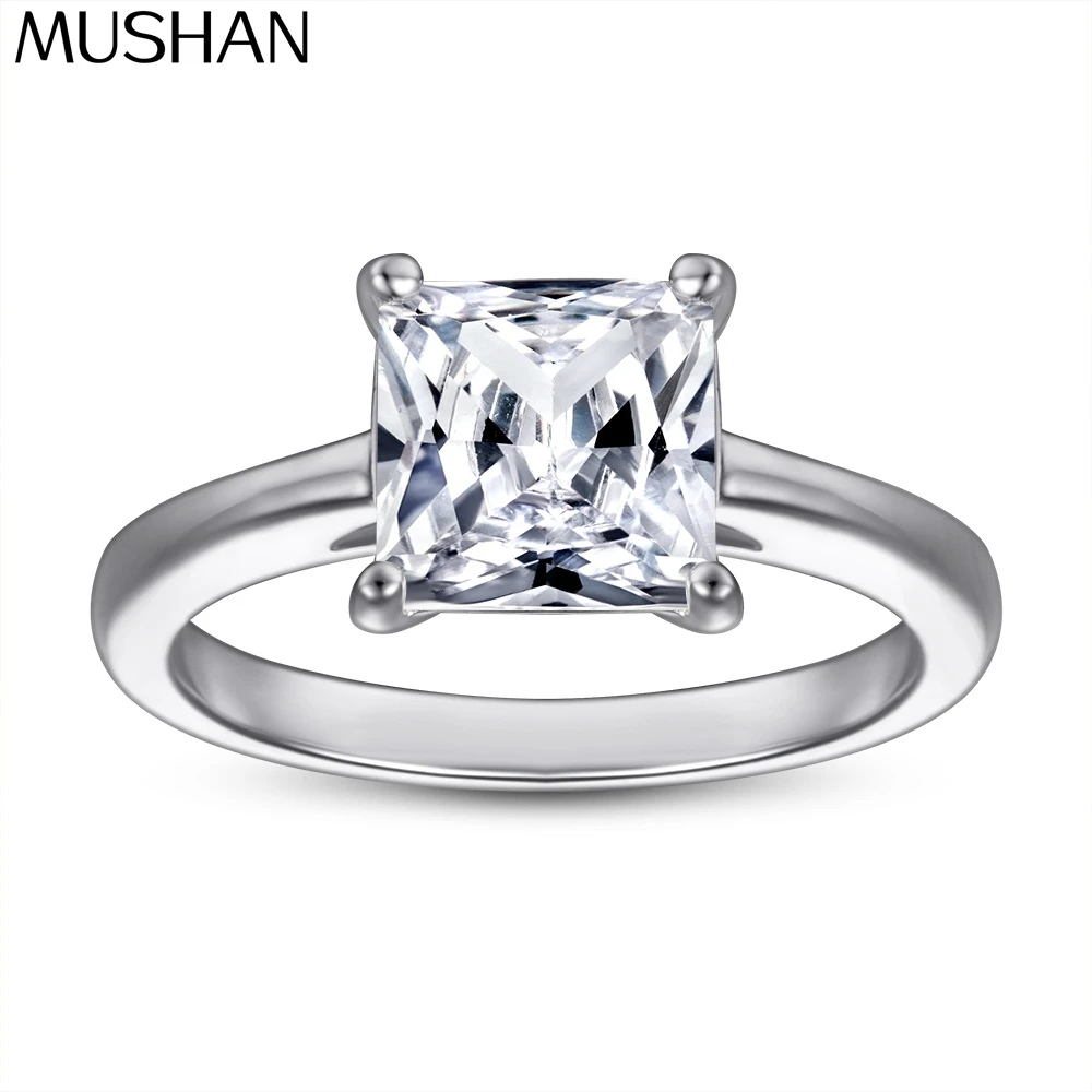 

Ювелирные изделия MuShan: Обручальное кольцо из стерлингового серебра 925 пробы с высокоуглеродистым бриллиантом, свадебное, подарок на Рождество, женские кольца, изысканные ювелирные изделия