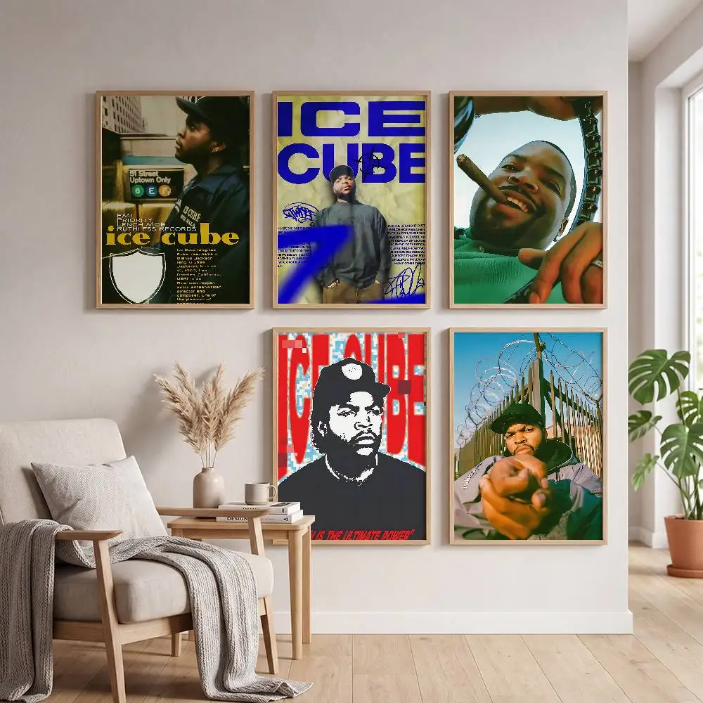 Singer I-ice Cube Whitepaper Poster Self-adhesive Art Waterproof Paper Sticker Coffee House Bar Room Wall Decor