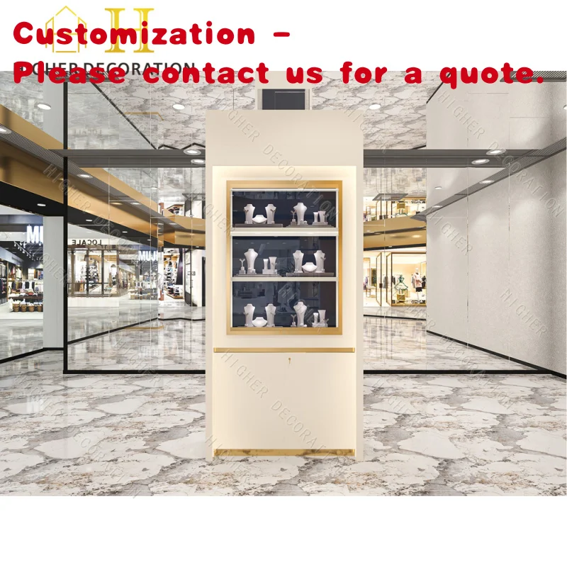 

custom.Customized High Quality Glass Display Cabinet With Shelves Beige Jewelry Display Cabinet Jewellery Display Showcase