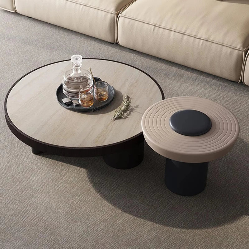 Coffee table round antique style small combination living room coffee table