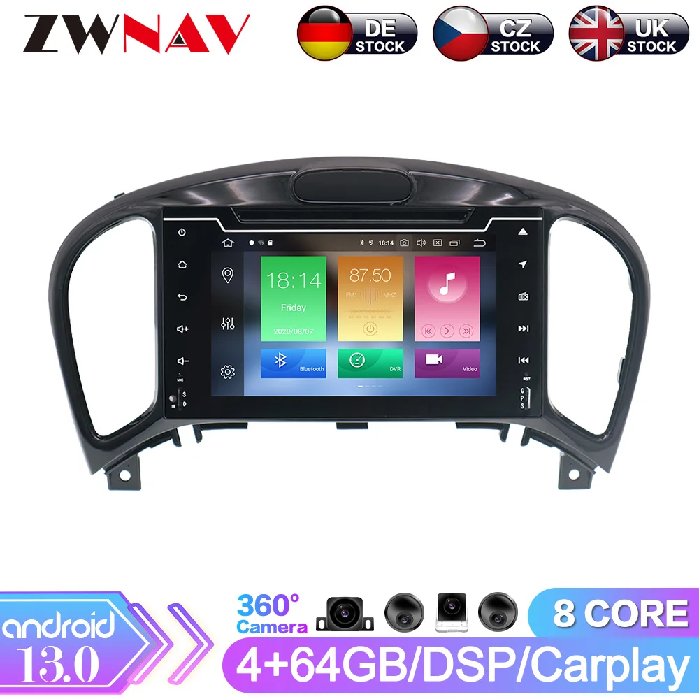 Android 13 For Nissan Juke 2010 2011-2018 Car Radio Stereo Multimedia GPS Navigation Video Player Head Unit DSP Wireless Carplay