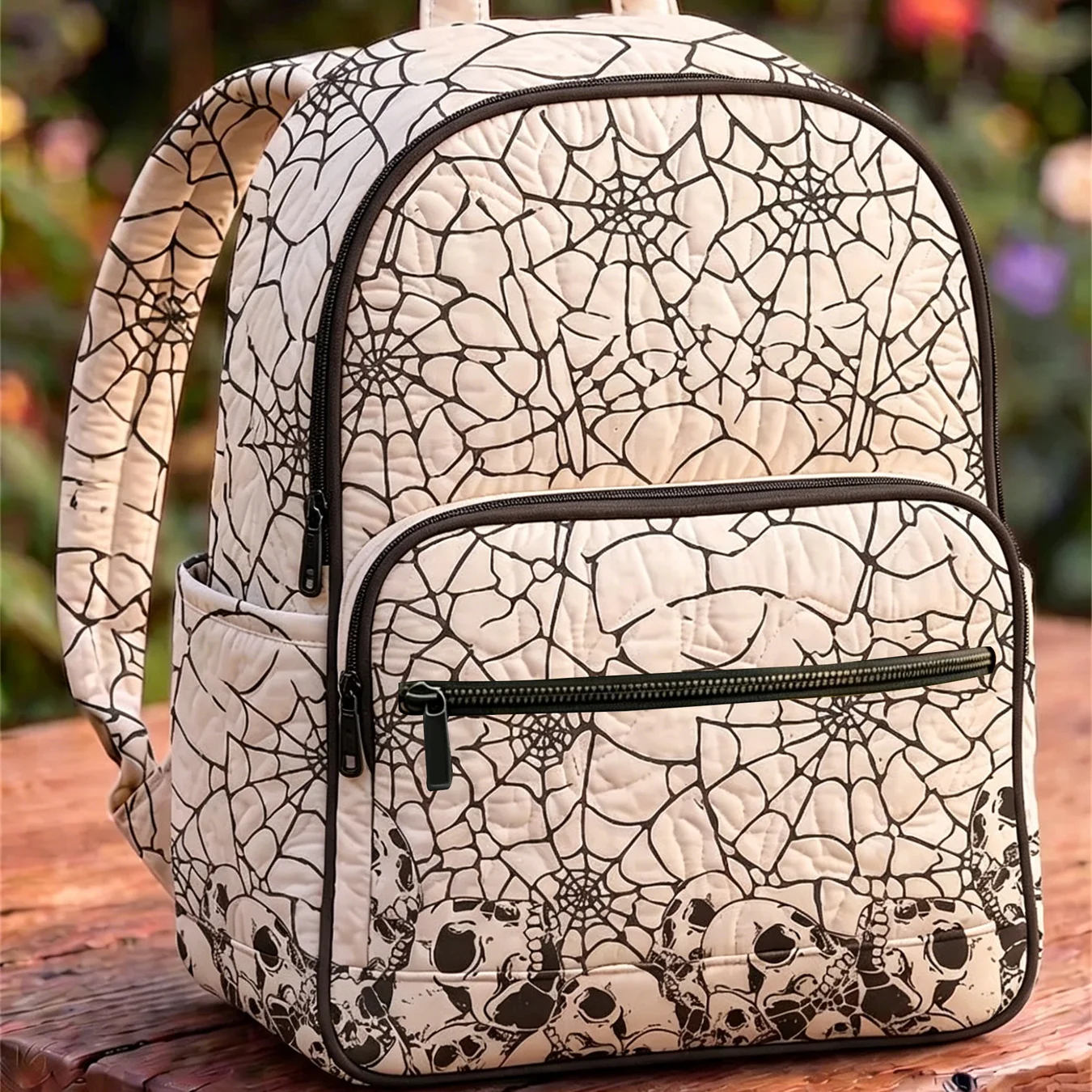 Vintage Quilted Craftsmanship with No Embroidered Patterns, Simple and Versatile Backpack, 15.6-Inch Computer Bag, Suitable for
