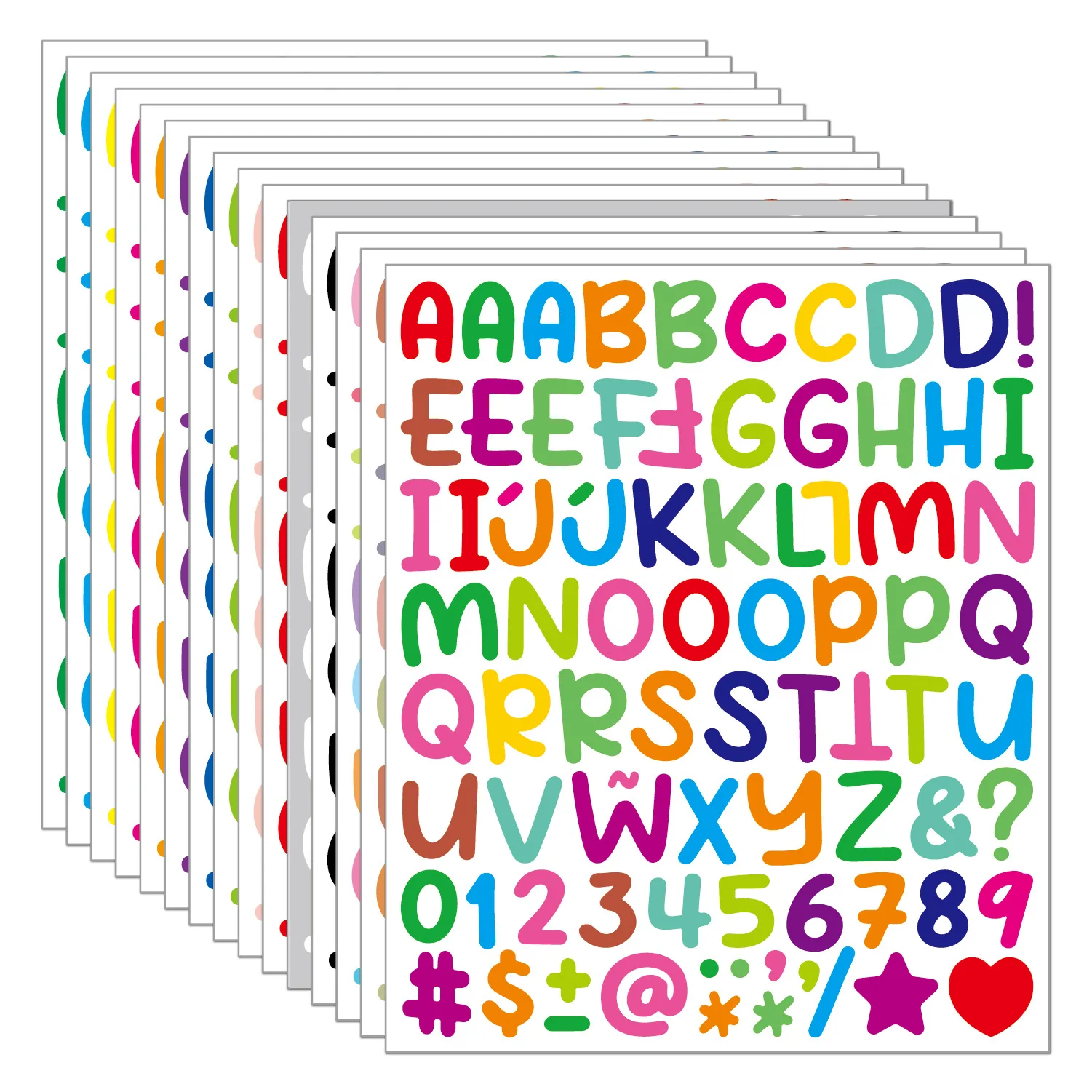 1매 1인치 비닐 만화 ABC 스티커 귀여운 자가 점착 알파벳 및 숫자 스티커 (어린이용, 스크랩북, 물병 공예용)