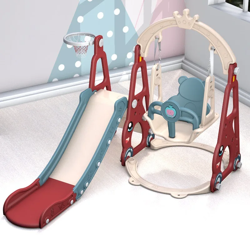 

Stable And Strong Carrying Capacity Hot Sale Plastic Children Toys Kids Baby Indoor Slide With Swing Set Commercial Playground