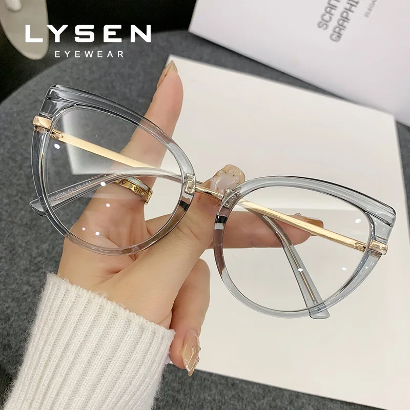 LYSEN العصرية القط العين النساء النظارات اللونية سيدة وصفة طبية النظارات البصرية مكافحة الضوء الأزرق المضادة للانعكاس قصر النظر نظارات #5