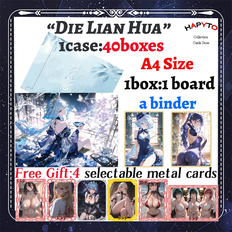 

2025 Newest Die Lian Hua A4 Size Sexy Waifu Boards Collection Game Board Doujin Booster Box Nude Card Toys Gifts