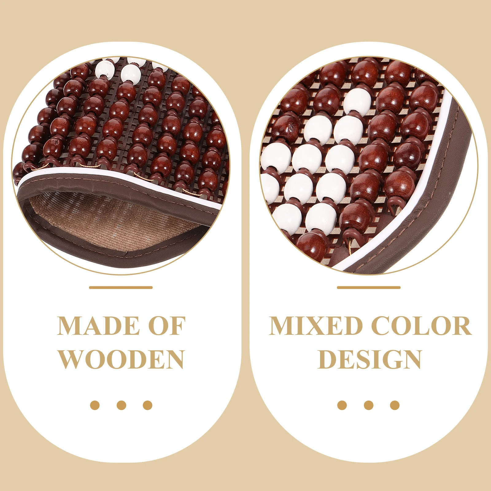 

Wooden Bead Car Seat Cover Eco Friendly Breathable Cushion Summer SUV Truck Van Home Office Chair Mixed Colors
